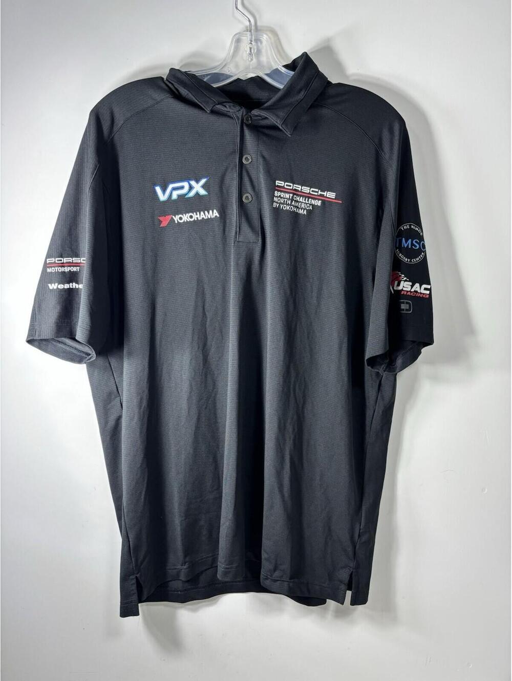 Porsche Sprint Challenge Season Polo Shirt Men’s Size Large Black